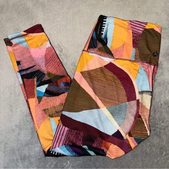 PrAna Kimble Printed Leggings Wine Mixer Women’s Size Extra Large - Picture 1 of 10